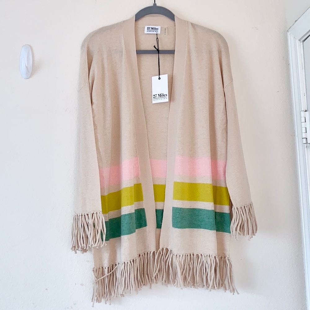 NWT 27 Miles Malibu Rare Aislynn Almond Cardigan XS RN#139167 - A032